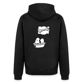 Verträumter kleiner Hund - Unisex Premium Bio Zip Hoodie - Schwarz - Hinten - Nico (187cm)