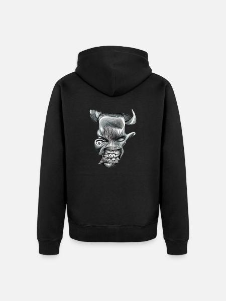 Dämonen Gesicht - Unisex Premium Bio Zip Hoodie - Schwarz