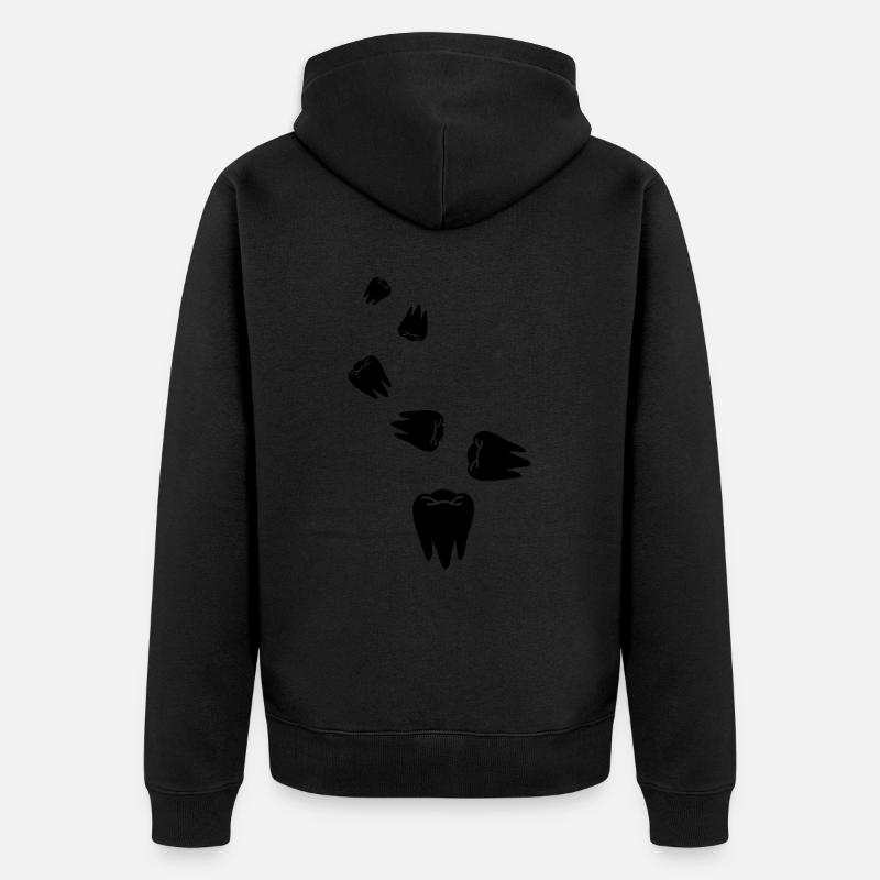 Symbole de l’icône de dent - Veste à capuche bio Premium Unisexe - noir