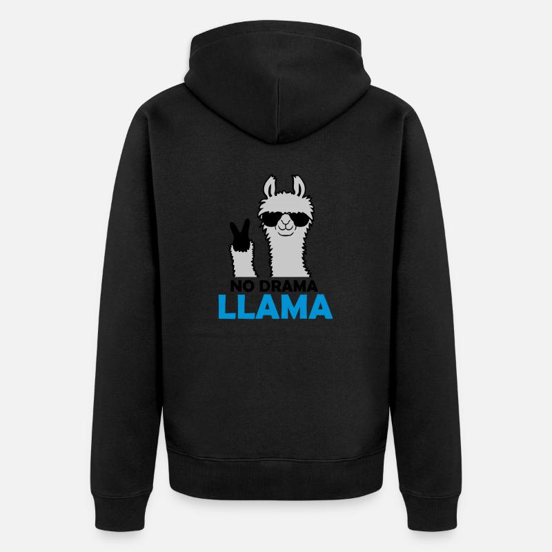 Citation No Drama Lama - Veste à capuche bio Premium Unisexe - noir