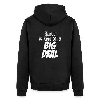Scott is Kind of a Big Deal - Unisex Premium Organic Zip Hoodie - black - Back - Nico (187cm)