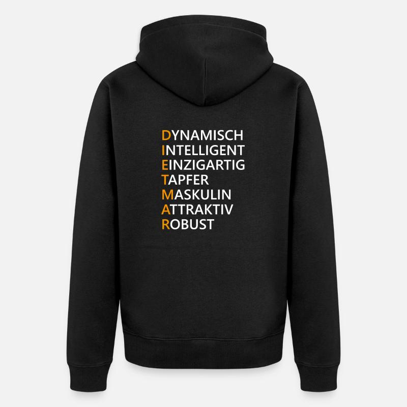 Dietmar Name Geschenk - Unisex Premium Bio Zip Hoodie - Schwarz