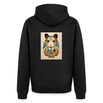 Hamster abstract - Unisex Premium Organic Zip Hoodie - black - Back - Nico (187cm)