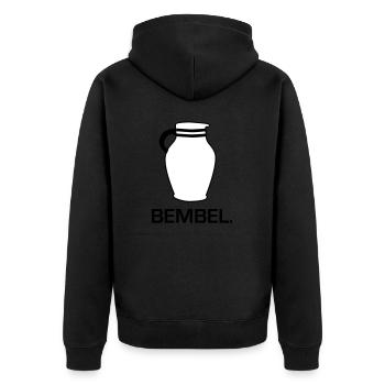 Bembel - Frankfurter Apfelwein Bembel #Bembel #FFM - Unisex Premium Bio Zip Hoodie - Schwarz - Hinten - Nico (187cm)