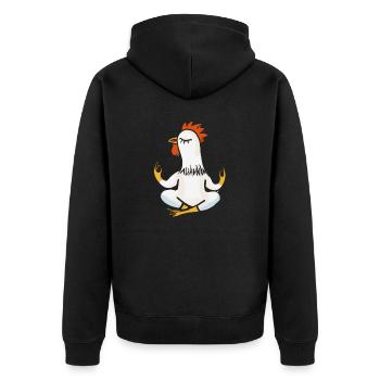 Chicken Rooster Yoga Drôle d’idée cadeau - Veste à capuche bio Premium Unisexe - noir - Dos - Nico (187cm)