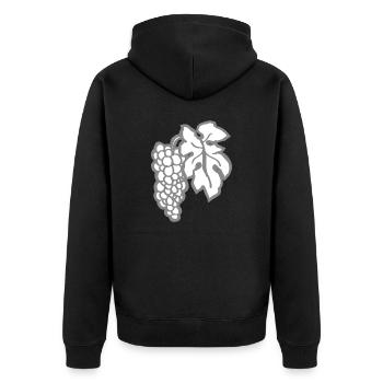 Weinrebe Pinot Noir Geschenk lustig Winzer Traube - Unisex Premium Bio Zip Hoodie - Schwarz - Hinten - Nico (187cm)