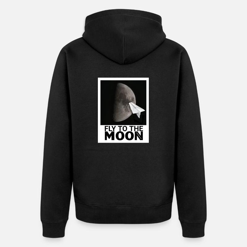 ENVOLEZ-VOUS VERS LA LUNE - Veste à capuche bio Premium Unisexe - noir