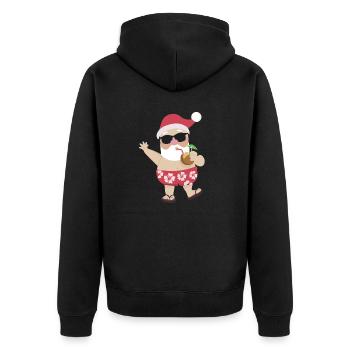 Santa Claus cute Summer - Unisex Premium Organic Zip Hoodie - black - Back - Nico (187cm)