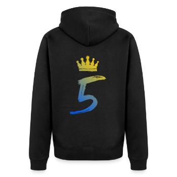 5 Number crown - Unisex Premium Organic Zip Hoodie - black - Back - Nico (187cm)