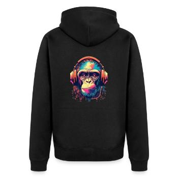 Battements de singe - Veste à capuche bio Premium Unisexe - noir - Dos - Nico (187cm)