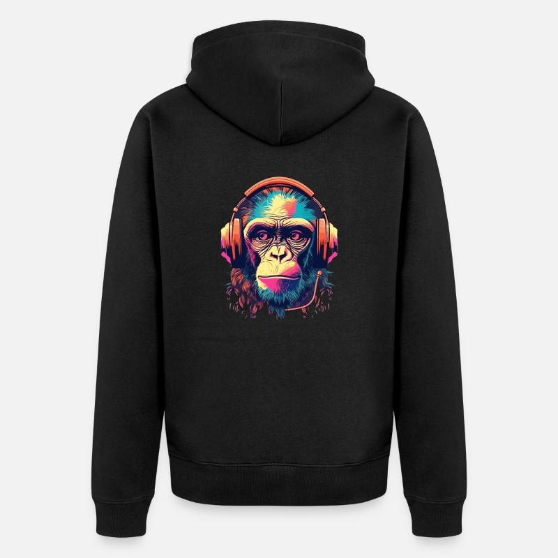 Battements de singe - Veste à capuche bio Premium Unisexe - noir