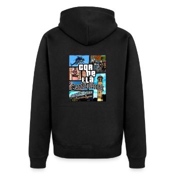 GTA - San Ildelbronx - Cornellà - Veste à capuche bio Premium Unisexe - noir - Dos - Nico (187cm)