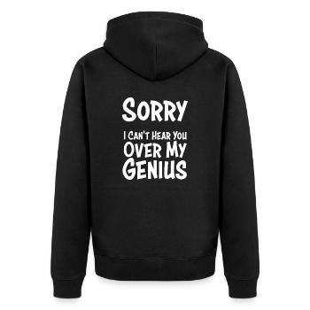 GENIUS - Unisex Premium Organic Zip Hoodie - black - Back - Nico (187cm)