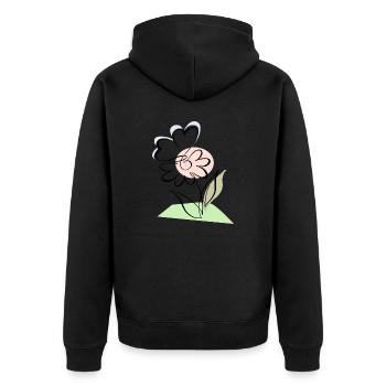 Floraison avec papillon - Veste à capuche bio Premium Unisexe - noir - Dos - Nico (187cm)