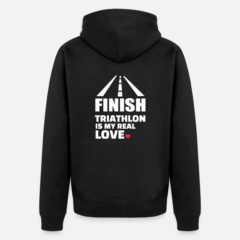 J’adore le triathlon - Veste à capuche bio Premium Unisexe - noir