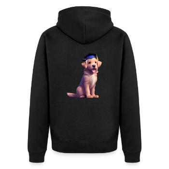 Bachelor's degree Labrador Dogs School-leaving certificate - Unisex Premium Organic Zip Hoodie - black - Back - Nico (187cm)