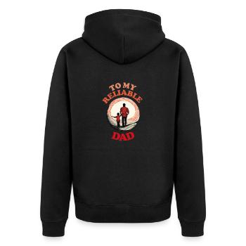 To My Reliable Dad , Happy Fathers Day - Unisex Premium Organic Zip Hoodie - black - Back - Nico (187cm)
