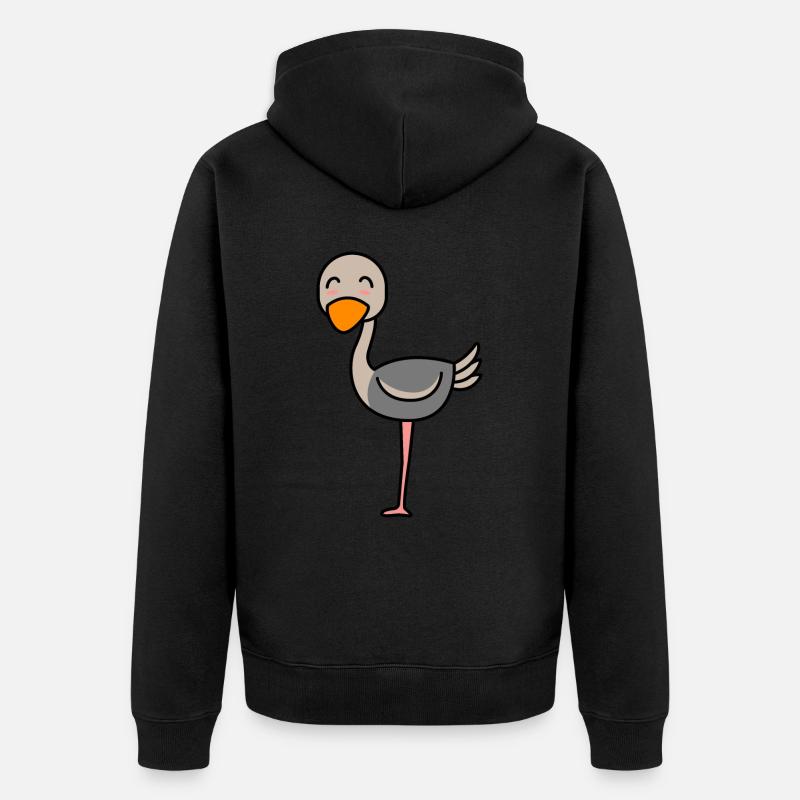 Animal comique d’autruche - Veste à capuche bio Premium Unisexe - noir