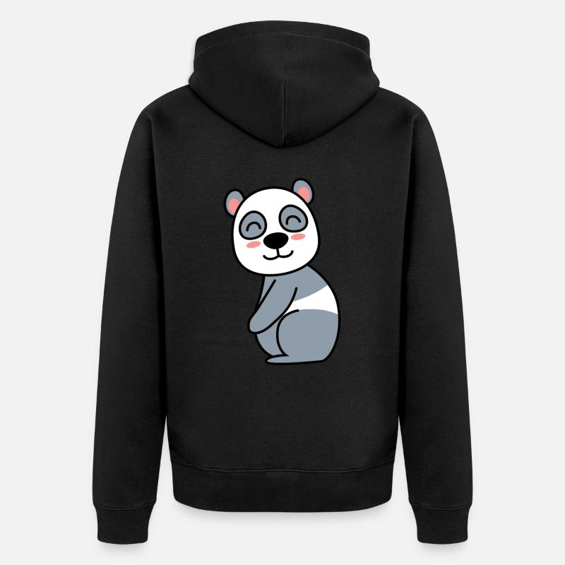 Panda Comic Tier - Unisex Premium Bio Zip Hoodie - Schwarz