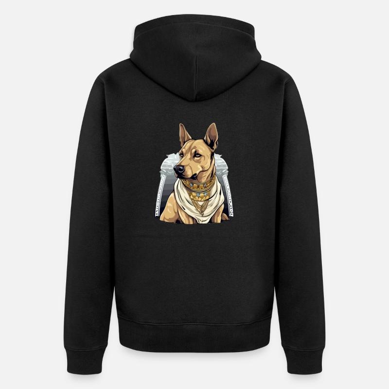 Rik le chien Egyptien - Veste à capuche bio Premium Unisexe - noir