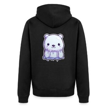 Süßer Eisbär Eis - Unisex Premium Bio Zip Hoodie - Schwarz - Hinten - Nico (187cm)