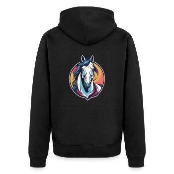 Cheval - Veste à capuche bio Premium Unisexe - noir - Dos - Nico (187cm)