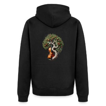 Musik Baum Violine Geige Orchester Big Band - Unisex Premium Bio Zip Hoodie - Schwarz - Hinten - Nico (187cm)