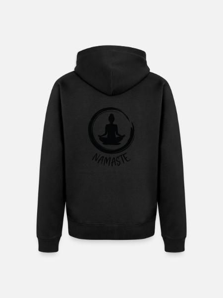 Yoga / Namaste - Unisex Premium Organic Zip Hoodie - black