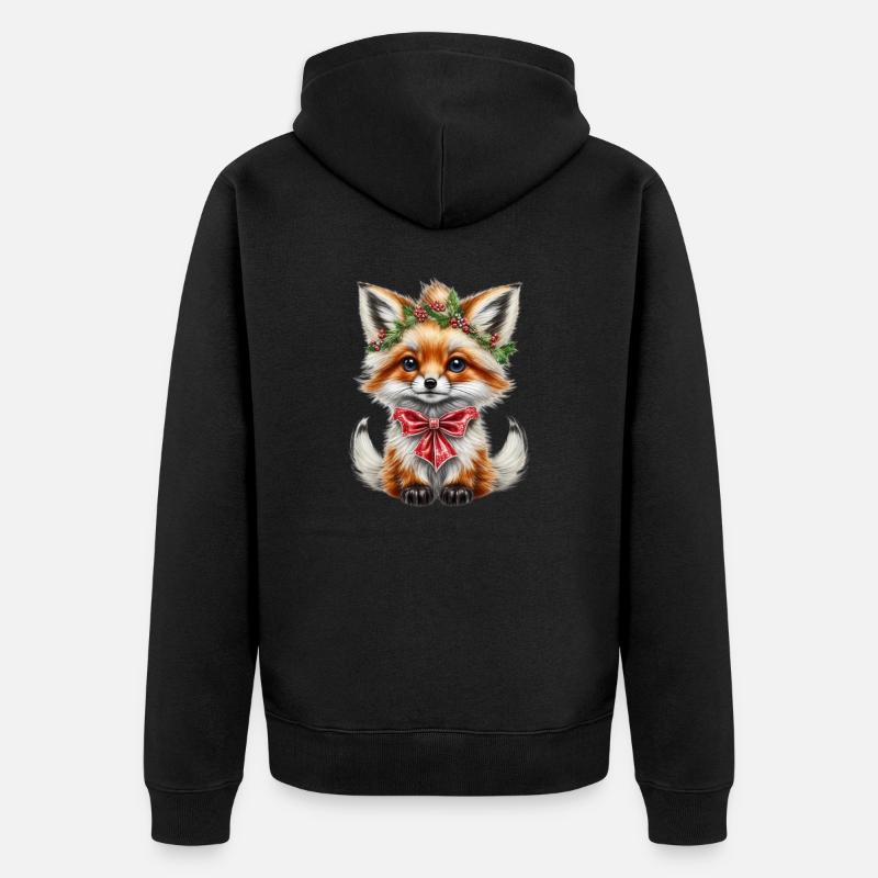 Renard de Noël - Veste à capuche bio Premium Unisexe - noir