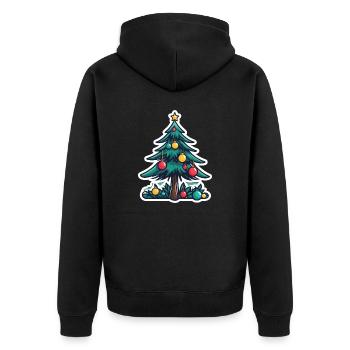 Christmas Tree Christmas Drawing - Unisex Premium Organic Zip Hoodie - black - Back - Nico (187cm)