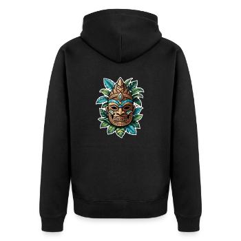 tiki beach - statue polynèsie - Veste à capuche bio Premium Unisexe - noir - Dos - Nico (187cm)