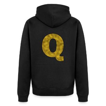 Lettre Q Or - Veste à capuche bio Premium Unisexe - noir - Dos - Nico (187cm)