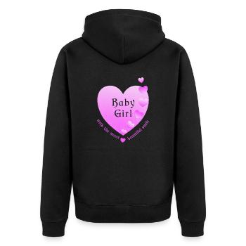 Baby Girl - Unisex Premium Bio Zip Hoodie - Schwarz - Hinten - Nico (187cm)