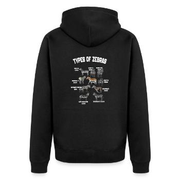 Arten von Zebras, Liste der Zebrarassen Tierliebhaber - Unisex Premium Bio Zip Hoodie - Schwarz - Hinten - Nico (187cm)