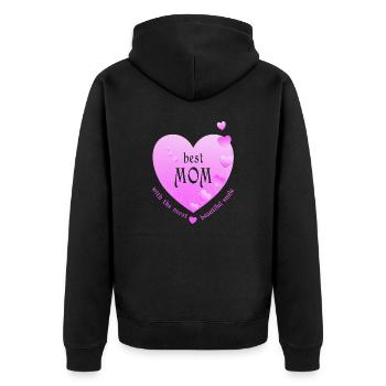 Best Mom Mommy Mother - Unisex Premium Organic Zip Hoodie - black - Back - Nico (187cm)