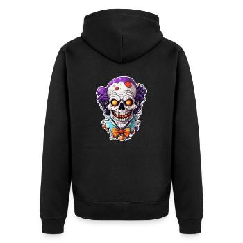 Clown / Zirkus / Fasching / Karneval / verspielt - Unisex Premium Bio Zip Hoodie - Schwarz - Hinten - Nico (187cm)