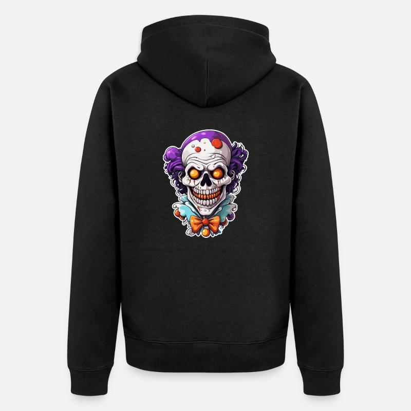 Clown / Cirque / Carnaval / Carnaval / Ludique - Veste à capuche bio Premium Unisexe - noir