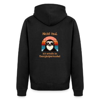 Lustiges Faultier Entspannter Geschenk Humor - Unisex Premium Bio Zip Hoodie - Schwarz - Hinten - Nico (187cm)