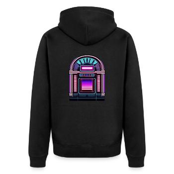 Jukebox / Automate musical / Rétro / années 50 - Veste à capuche bio Premium Unisexe - noir - Dos - Nico (187cm)