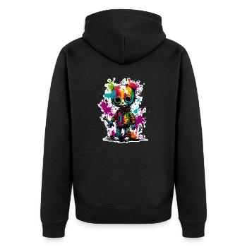 Poupée d’horreur / Halloween / Effrayant / Sombre - Veste à capuche bio Premium Unisexe - noir - Dos - Nico (187cm)
