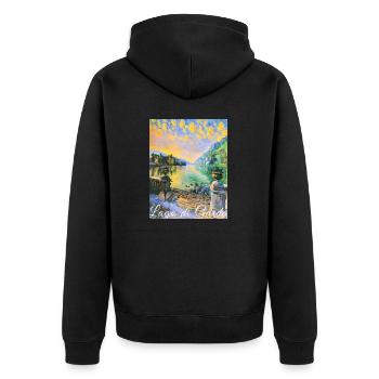 Lago di garda,Lake Garda,lake,landscape - Unisex Premium Organic Zip Hoodie - black - Back - Nico (187cm)
