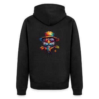 Scarecrow / Harvest Worker / Corn Field / Field - Unisex Premium Organic Zip Hoodie - black - Back - Nico (187cm)