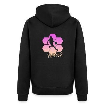 Basketball - Unisex Premium Bio Zip Hoodie - Schwarz - Hinten - Nico (187cm)