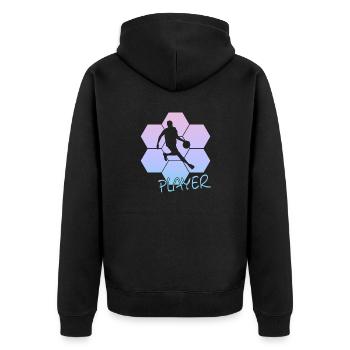 Basketball - Unisex Premium Bio Zip Hoodie - Schwarz - Hinten - Nico (187cm)