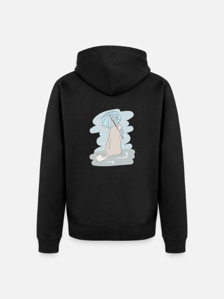 Illustrated design with Viscacha - Unisex Premium Organic Zip Hoodie - black