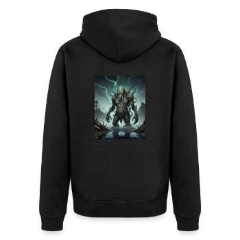 monstre des marais sombre horreur effrayant Halloween effrayant - Veste à capuche bio Premium Unisexe - noir - Dos - Nico (187cm)