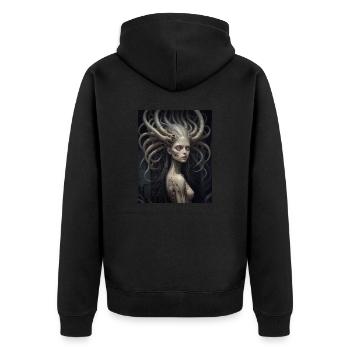 Un parasite extraterrestre a pris le contrôle d’une femme monstre - Veste à capuche bio Premium Unisexe - noir - Dos - Nico (187cm)