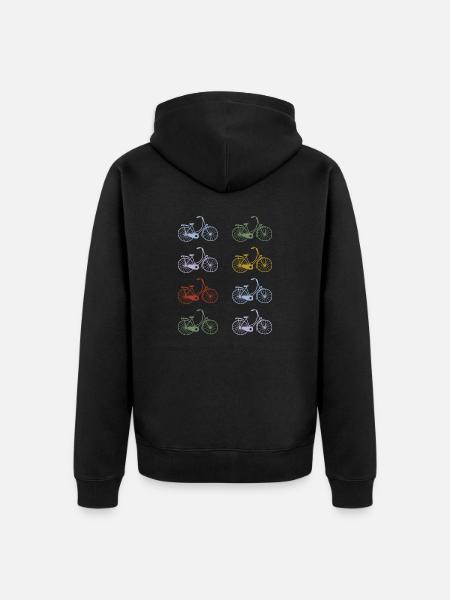 Retro Bicycles Hand Painted - Unisex Premium Organic Zip Hoodie - black