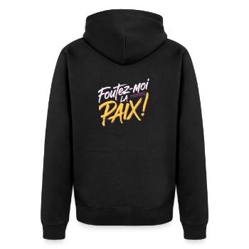 Foutez-moi la paix - Veste à capuche bio Premium Unisexe - noir - Dos - Nico (187cm)
