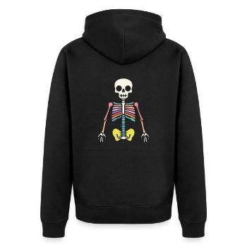 Icône squelette d’Halloween - Veste à capuche bio Premium Unisexe - noir - Dos - Nico (187cm)